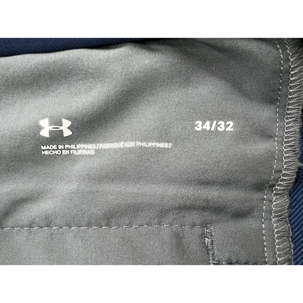 Under Armour Pants Mens 34x32 Blue Match Play Straight Performance Stretch Chino